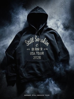 Berner Still Smokin USA Tour 2026 Hoodie Still Smokin 20 Years Black Pullover