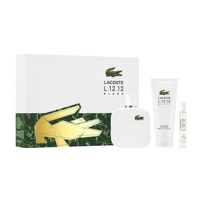 Blanc by Lacoste for Men 3.4 oz EDT 3pc Gift Set