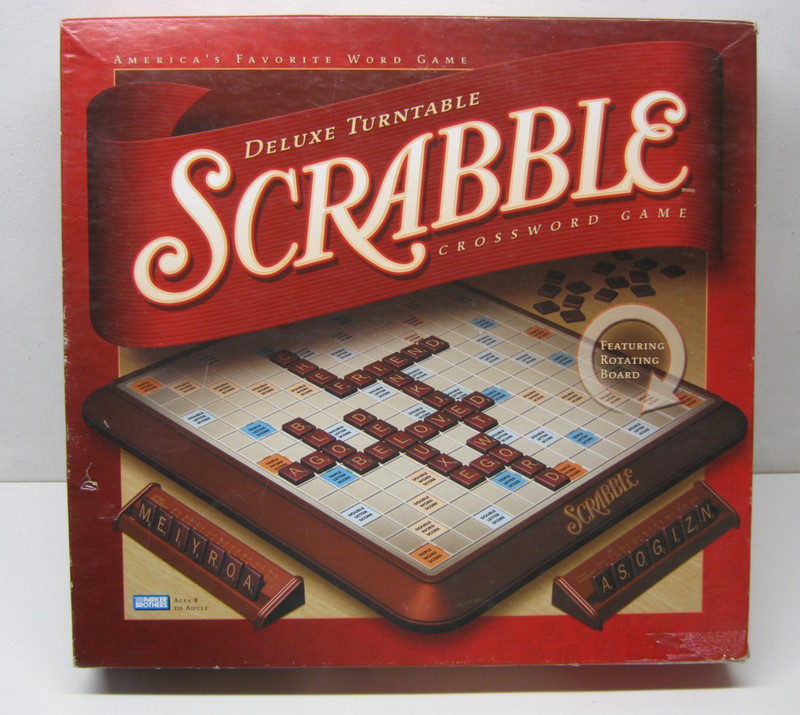 SCRABBLE 2001 Deluxe Turntable Base Board Game M Bradley Complete Counted