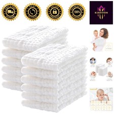 Lovely Care 12 Pack Muslin Burp Cloths - 100 Cotton, Soft Absorbent