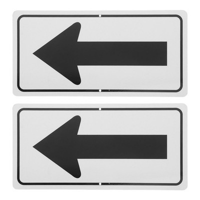 2 Pcs Reflective Direction Board Easy to Install Aluminum Sign Corner Arrow
