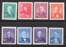 Canada 303/358 VF MNH complete set of 8 Prime Ministers issues of 1951-1955