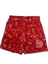 Eric Emanuel Paisley Bandana Shorts Red White Size Large