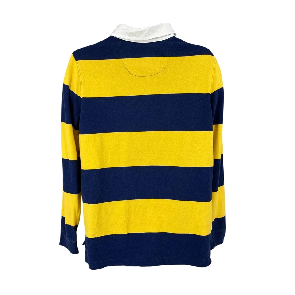 Camisa Lands' End Juvenil Talla M 10-12 Azul Amarillo Rugby Rayas Manga Larga Algodón Foto 2 de 4