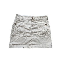Y2K Old Navy Cargo Skirt Womens 6 Beige Cotton Beachy Surf Streetwear Skate