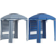 Outsunny 5.8'x5.8' Beach Cabana Umbrella with Bag, Windows