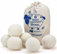Handy Laundry Wool Dryer Balls - 2.5 Inch - Natural Fabric Softener, Reusable, R