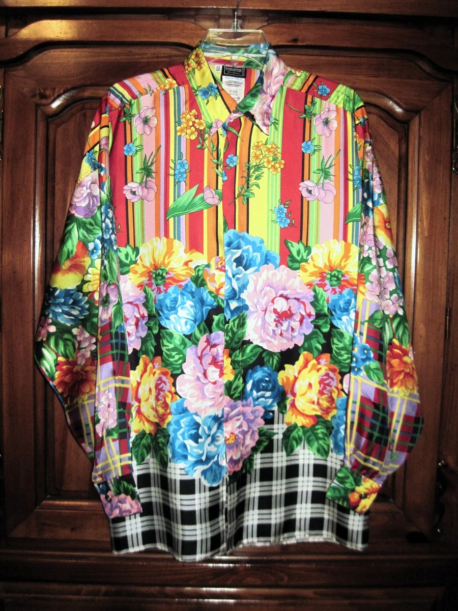 Versace Silk Long Sleeve Casual Button-Down Shirts for Men for
