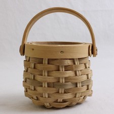 Handmade Solid Beige Color Mini/Small Oval Woven Baskets 2.25" x 3.25" x 3.25"