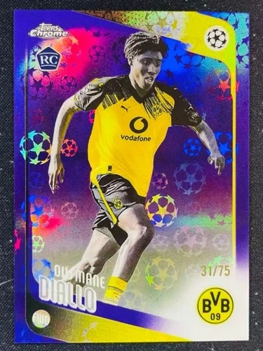 Ousmane Diallo 2025-26 Topps Chrome UCC Purple LogoFractor RC /75 #120