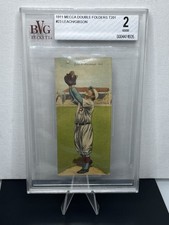1911 T201 MECCA DOUBLE FOLDERS TOMMY LEACH GEORGE GIBSON BVG BGS 2 Good Vintage
