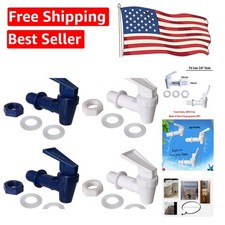 Durable Water Dispenser Faucet Set 4 Taps in Blue and White, Easy to Install