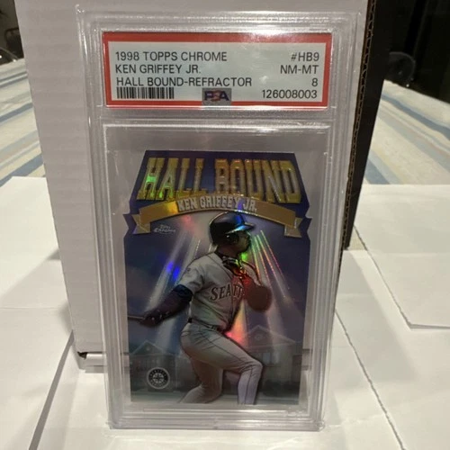 Topps 1998 Chrome Hall Bound  Refractor Ken Griffey Jr #HB9 PSA 8 Mariners