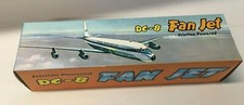 Pan Am DC-8 FAN JET AIRPLANE - FRICTION POWERED Vintage 1960s MADE in HONG KONG