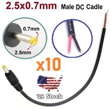 10pcs DC Power Plug cable 2.5x0.7 mm Male Led light Monitor power output cable