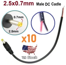 10pcs DC Power Plug cable 2.5x0.7 mm Male Led light Monitor power output cable