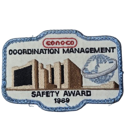 Conoco Uniform Patch 1989 VTG Safety Award Coordination Management Ponca City