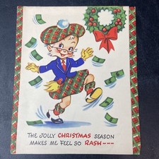 Vintage 50s Holiday Humor Card MADE IN USA BLANK