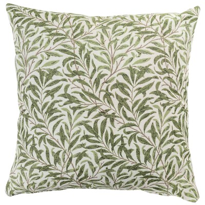 Weidenzweig Wandteppich extra großes Kissen. Grüner William Morris Stil. 23x23''