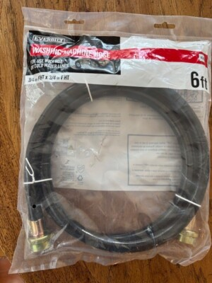 #ad EVERBILT Washing Machine Hose 3 4 in x 6 ft x F Inlet hose. Brand New Black $5.00