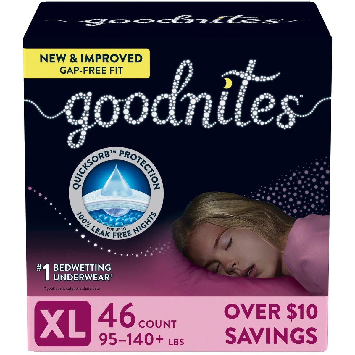 Goodnites Nighttime Bedwetting Underwear for Girls, XL (95