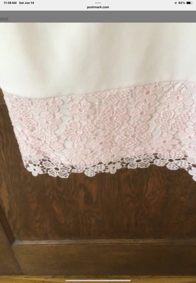 Vestido Vaina DKNY en Rosa Encaje Acento Talla 6 Usado en Excelente Condición $178R Foto 4 de 4