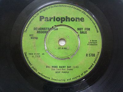 DeEP Purple Hush Single R5708 1968 7'' Demo Promo Parlophone Uk Orig Mega Rare VG