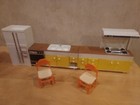 Vintage Tomy Dollhouse Kitchen Refrigerator Stove  Sink Dishwasher Chai — photo 1