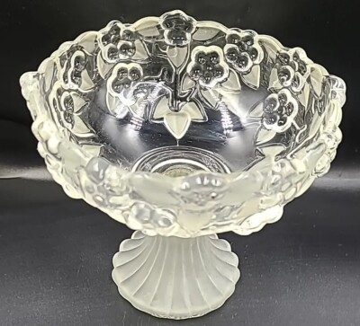 Vintage Walther Glas Crystal Frosted Glass Candy Dish West Germany, Heavy Thick