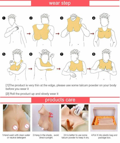 Anzi Crossdresser Silicone Fake Boobs Breast Forms Breast Plate For Drag Queen - Picture 12 of 12
