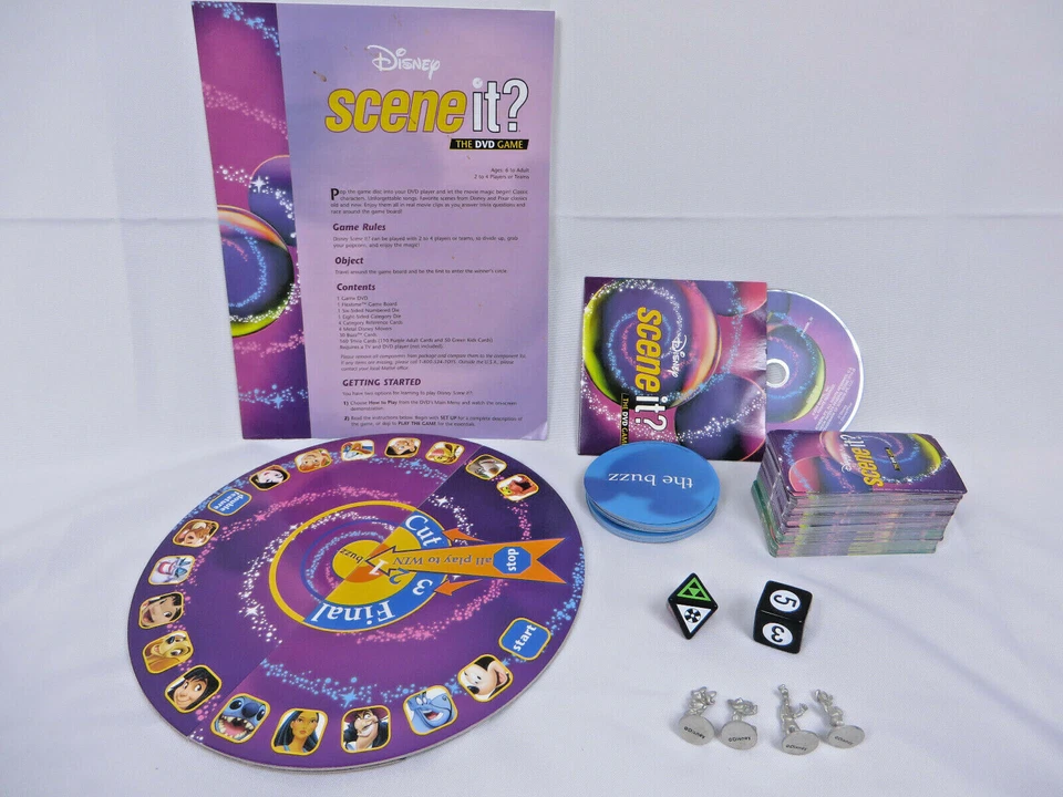 Disney y Pixar Scene It 1ª Edición DVD Trivia Juego de Mesa 100% Completo Foto 3 de 4
