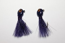 Walleye Hair Jigs with Matching Bucktail, (7) Sizes, (11) Colors, (4) Per Pack