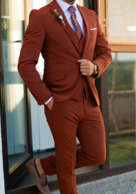 Men Rust Suit, Rustic beach wedding suit,rustic groomsmen suit, Gift For men