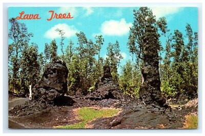 Postcard Lava Trees Molds Stone Trees Kapoho Puna Hawaii Vintage 1972 Chrome