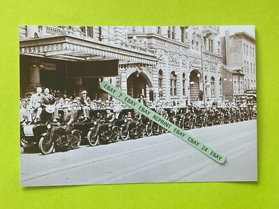 Found PHOTO of Old Parade of INDIAN ?? or Harley ?? MOTORCYCLE
