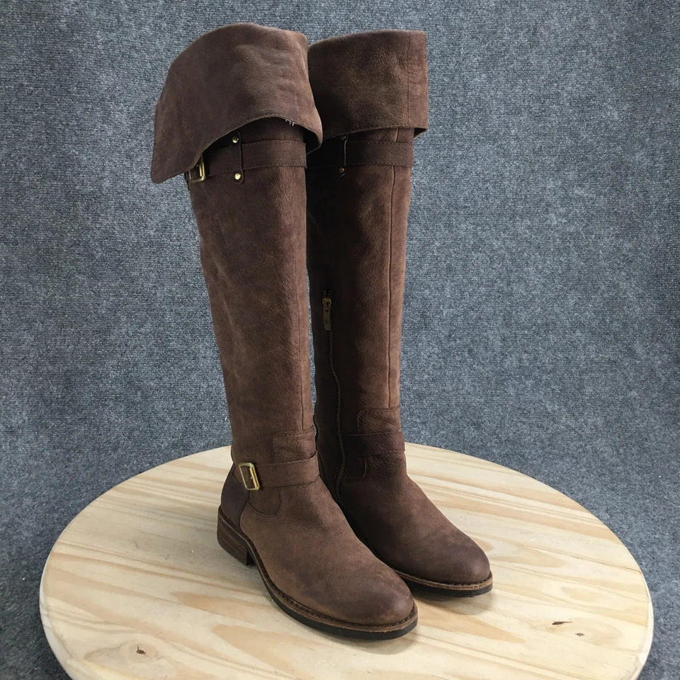 Vince Camuto Boots Womens 7 B Tall Riding Brown Leather  Over The Knee Casual - Image 3 of 4