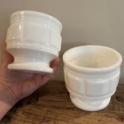 Vintage 1950’s Randall milk glass pedestal  vase bowl planter, Candy dish Stacks