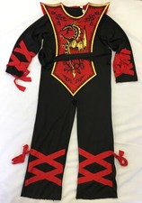 Ninja Assassin Halloween Costume Boys Large Jumpsuit and Tabard EUC