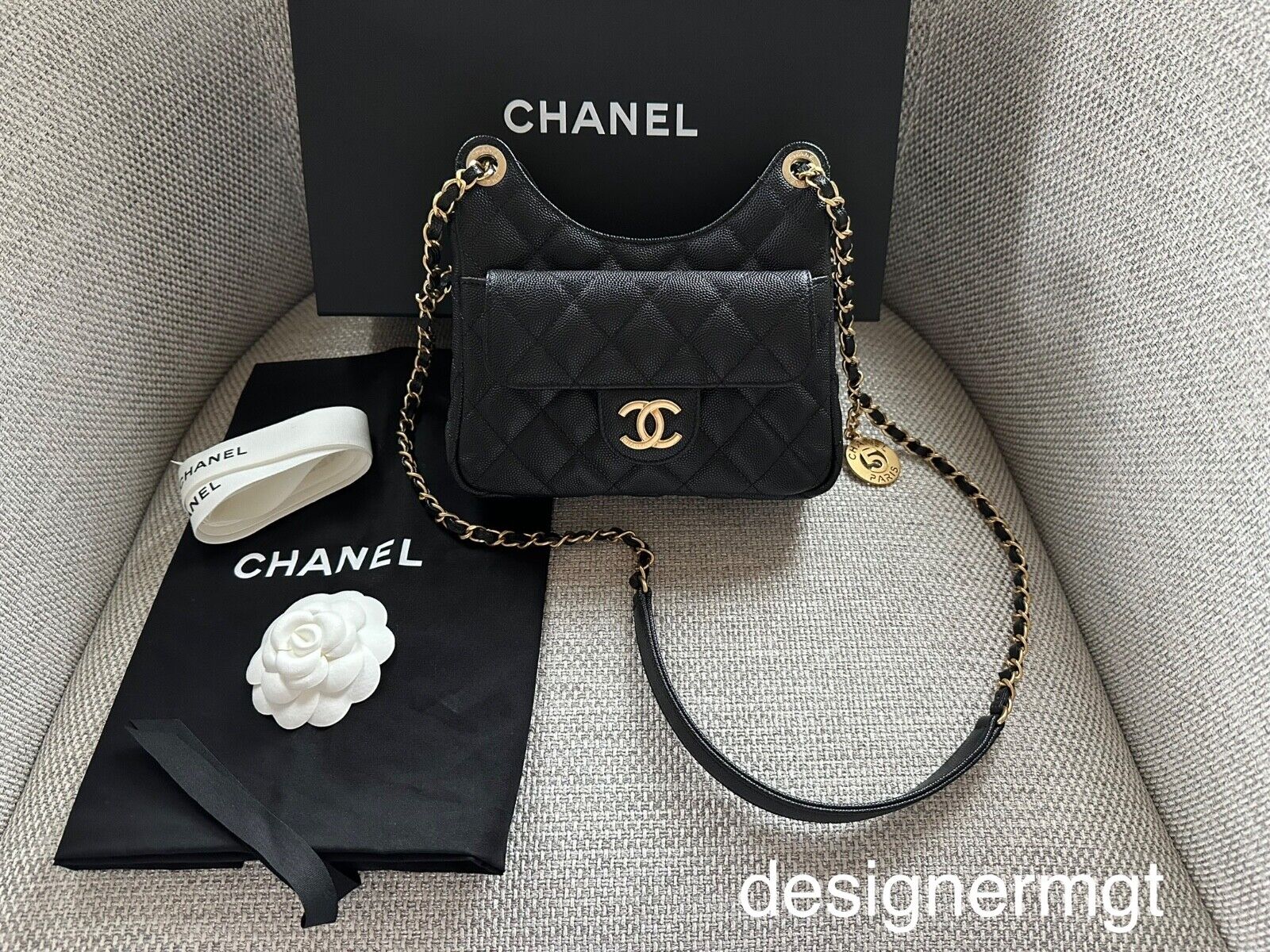 Shop CHANEL 2022 SS Small Hobo Bag (AS3223 B08005 NH623) by lufine