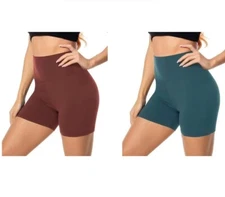 2 Pack New FULLSOFT High Waisted Biker Shorts For Women Tummy Control Size XXL