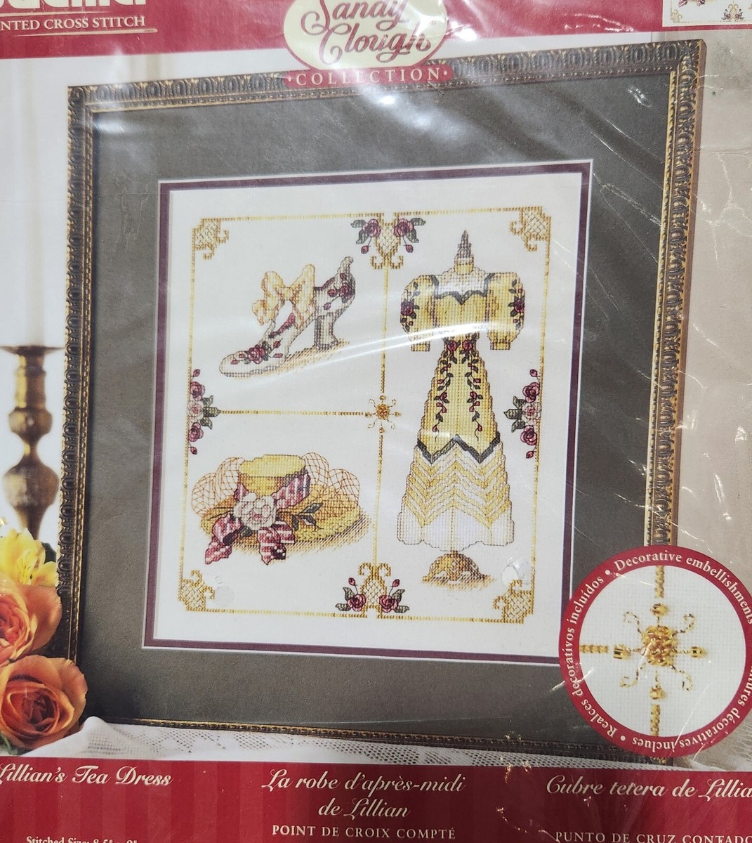 Plaid Bucilla Counted Cross Stitch Kit 43506 Lillians Tea Dress
