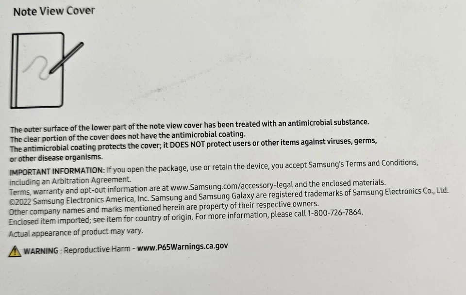 x5 LOT- Samsung Note View Cover-For Galaxy Tab S8 Ultra (EF-ZX900)-Black-SEALED - Image 4 of 4