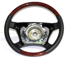 Echt Wurzelholz Lenkrad schwarzes Leder für Mercedes W201 W124 R129 W463 W202