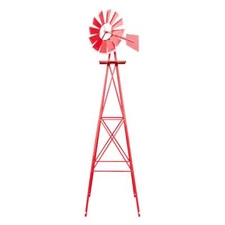 Metal Windmill Yard Garden Decoration WindMill Red Wind Mill US Ship New --