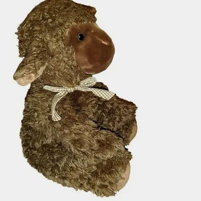 Russ LAMBERT Lamb Sheep Chocolate Brown Shaggy Squishy 16in Plush