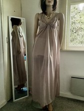 Cappuccino Silky Lacy Long Formal Length Bra Slip or Nightgown L-XXL BNWT