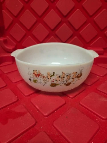 Vintage Anchor Hocking Fire King BC Comics Johnny Hart Caveman Serving Bowl 9"