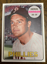 PHILADELPHIA PHILLIES: Deron Johnson Custom Modern 1969 Style Art Card