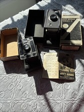 ThreeVintage Kodak Jiffy Six-20 And Six-16 With Boxes And Instructions, Art Deco