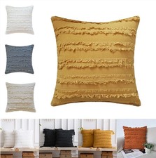 16" 18" 20" 24" Bohemia Striped Cotton Linen Tassels Cushion Cover Pillow Cases